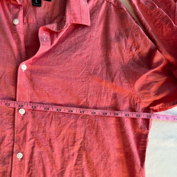 INC International Concepts Lightweight Red Button Up Shirt in Cherry Red Size L - Picture 7 of 8
